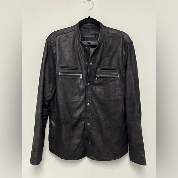 John Varvatos Goat Suede Double Zip Shirt Jacket. Size medium. - Picture 3 of 7
